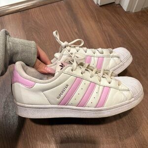 Adidas Superstar Women's Sneakers - White and Pink